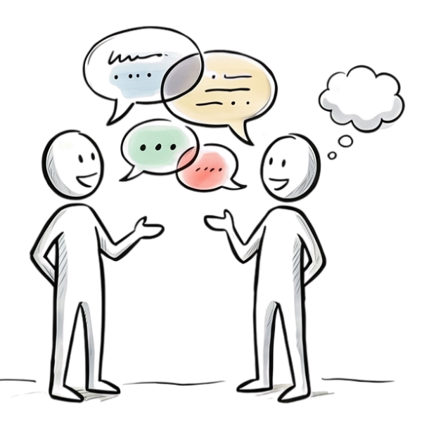 Medienberatung & digitale Bildung – Strichmännchen vor Flipchart